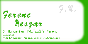 ferenc meszar business card